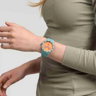 ΡΟΛΟΙ SWATCH  SUSL401 SWATCH Essentials Juicy Apricot Chronograph Turqoise Silicone Strap