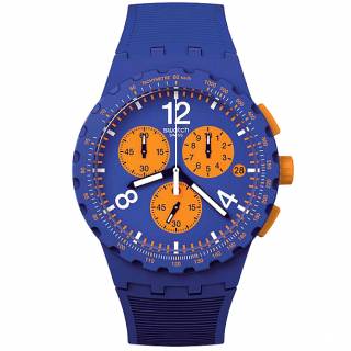 ΡΟΛΟΙ SWATCH SUSN419 SWATCH Essentials Primarily Blue Chronograph Blue Silicone Strap