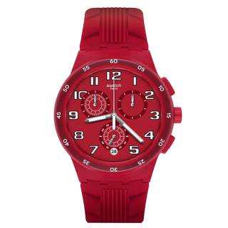 ΡΟΛΟΙ SWATCH  SUSR404 SWATCH Red Step Chronograph Red Silicone Strap