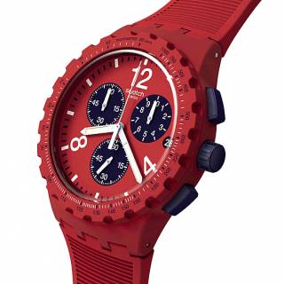 ΡΟΛΟΙ SWATCH SUSR407 SWATCH Essentials Primarily Red Chronograph Red Silicone Strap