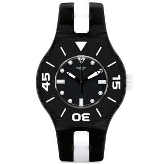 ΡΟΛΟΙ SWATCH  SUUB102 SWATCH B&W Deep Black Rubber Strap