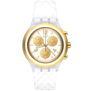 ΡΟΛΟΙ SWATCH  SVCK1008 SWATCH Time To Swatch Elegolden Chronograph White Silicone Strap