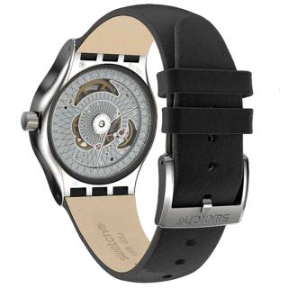 ΡΟΛΟΙ SWATCH SY23S408 SWATCH Unavoidable Automatic Black Leather Strap