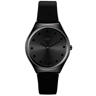 ΡΟΛΟΙ SWATCH SYXB106 SWATCH Holiday collection Dark Spark Crystals Black Leather Strap