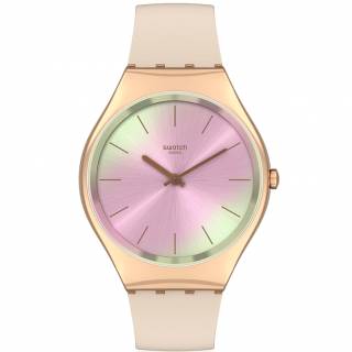 ΡΟΛΟΙ SWATCH  SYXG122 SWATCH Desert Mirage Beige Leather Strap