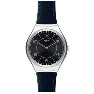 ΡΟΛΟΙ SWATCH  SYXS110 SWATCH Skincounter Black Leather Strap