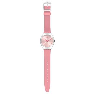 ΡΟΛΟΙ SWATCH SYXS135 SWATCH Skin Irony Roise Moire Pink Silicone Strap