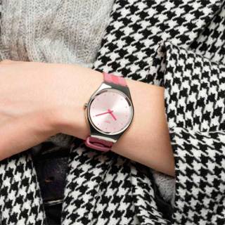 ΡΟΛΟΙ SWATCH SYXS135 SWATCH Skin Irony Roise Moire Pink Silicone Strap