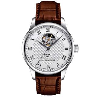 ΡΟΛΟΙ TISSOT  T0064071603301 TISSOT T-Classic Le Locle Open Heart Automatic Brown Leather Strap