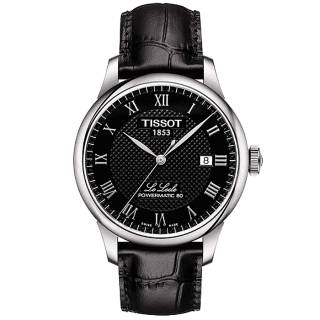 ΡΟΛΟΙ TISSOT T0064071605300  TISSOT T-Classic Le Locle Automatic Black Leather Strap