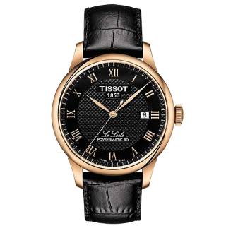 ΡΟΛΟΙ TISSOT T0064073605300  TISSOT T-Classic Le Locle Automatic Black Leather Strap