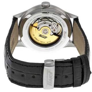 ΡΟΛΟΙ  TISSOT T0194301605101 TISSOT Heritage Visodate Automatic Black Leather Strap