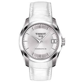 ΡΟΛΟΙ TISSOT  T0352071603100 TISSOT T-Classic Couturier Powermatic 80 White Combined Materials Strap