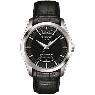 ΡΟΛΟΙ TISSOT  T0354071605102 TISSOT T-Classic Couturier Powermatic 80 Black Leather Strap