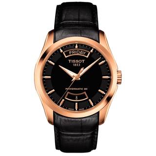 ΡΟΛΟΙ TISSOT  T0354073605101 TISSOT T-Classic Couturier Powermatic 80 Black Combined Materials Strap