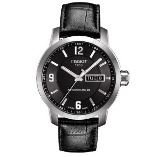 ΡΟΛΟΙ TISSOT T0554301605700 TISSOT T-Sport PRC200 Automatic Black Leather Strap