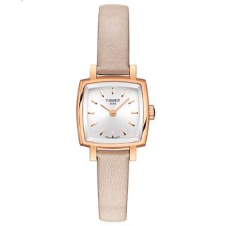 ΡΟΛΟΙ TISSOT  T0581093603100 TISSOT T-Lady Lovely Square Beige Leather Strap