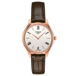 ΡΟΛΟΙ TISSOT T0632093603800 TISSOT T-Classic Tradition Brown Leather Strap