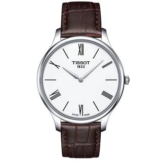 ΡΟΛΟΙ TISSOT  T0634091601800 TISSOT T-Classic Tradition Brown Combined Materials Strap