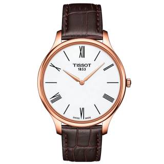 ΡΟΛΟΙ TISSOT  T0634093601800 TISSOT T-Classic Tradition Brown Combined Materials Strap