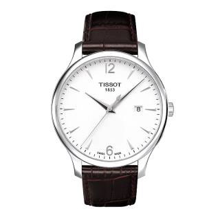 ΡΟΛΟΙ  TISSOT T0636101603700 TISSOT T-Classic Tradition Brown Leather Strap