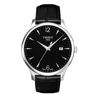 ΡΟΛΟΙ TISSOT  T0636101605700 TISSOT T-Classic Tradition Black Leather Strap