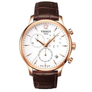 ΡΟΛΟΙ  TISSOT  T0636173603700 TISSOT T-Classic Tradition Rose Gold Brown Leather Chronograph