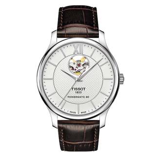 ΡΟΛΟΙ TISSOT T0639071603800  TISSOT T-Classic Tradition Powermatic 80 Brown Leather Strap