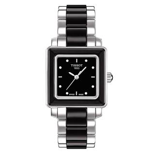 ΡΟΛΟΙ  TISSOT T0643102205600 TISSOT T-Trend Cera Diamonds Black Ceramic & Stainless Steel Bracelet