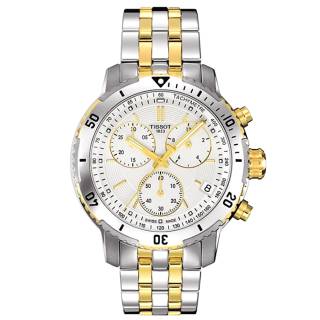 ΡΟΛΟΙ TISSOT  T0674172203101 TISSOT T-Sport PRS 200 Chronograph Two Tone Stainless Steel Bracelet