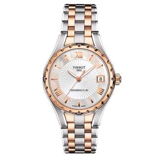 ΡΟΛΟΙ  TISSOT T0722072211801 TISSOT T-Lady Powermatic 80 Two Tone Stainless Steel Bracelet