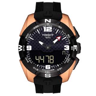 ΡΟΛΟΙ TISSOT T0914204720700  TISSOT T-Touch Expert Solar Rose Gold Black Rubber Strap