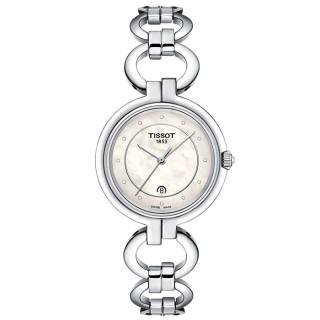 ΡΟΛΟΙ TISSOT T0942101111600 TISSOT T-Lady Flamingo Diamonds Silver Stainless Steel Bracelet