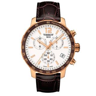 ΡΟΛΟΙ  TISSOT T0954173603700 TISSOT T-Sport Quickster Chronograph Brown Leather Strap