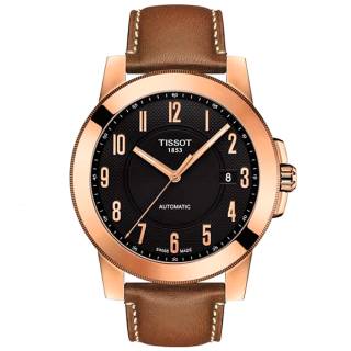 ΡΟΛΟΙ TISSOT T0984073605201 TISSOT Gentleman Swissmatic Brown Leather Strap