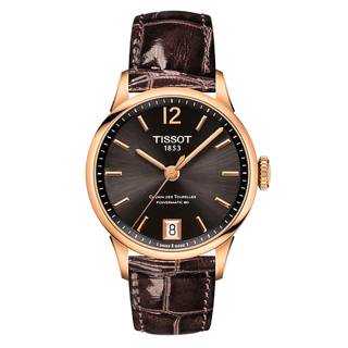 ΡΟΛΟΙ TISSOT T0992073644700 TISSOT Chemin Des Tourelles Powermatic 80 Brown Leather Strap