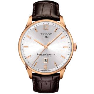 ΡΟΛΟΙ TISSOT T0994073603700  TISSOT Chemin Des Tourelles Powermatic Brown Leather Strap