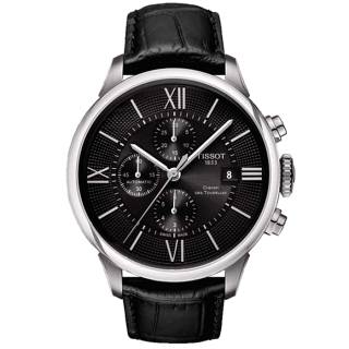 ΡΟΛΟΙ TISSOT T0994271605800 TISSOT Chemin Des Tourelles Automatic Black Leather Strap