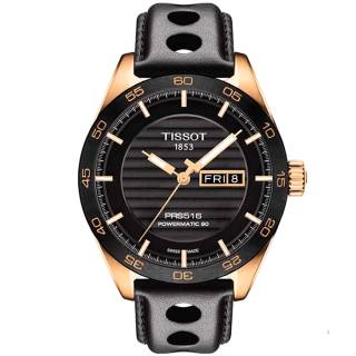 ΡΟΛΟΙ TISSOT  T1004303605100 TISSOT T-Sport PRS516 Powermatic 80 Automatic Black Leather Strap