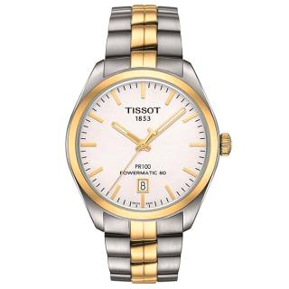 ΡΟΛΟΙ TISSOT  T1014072203100 TISSOT T-Classic PR100 Powermatic 80 Two Tone Stainless Steel Bracelet