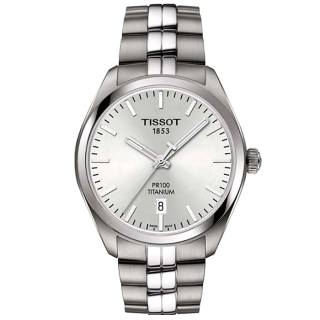 ΡΟΛΟΙ TISSOT T1014104403100  TISSOT PR 100 Mens Silver Titanium Bracelet