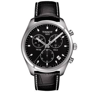 ΡΟΛΟΙ TISSOT  T1014171605100  TISSOT T-Sport PR 100 Chrono Gent Black Leather Strap