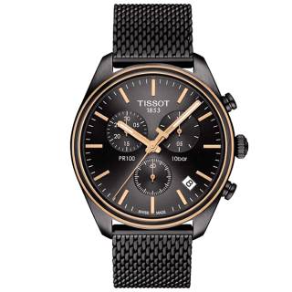 ΡΟΛΟΙ TISSOT  T1014172306100 TISSOT PR 100 Chronograph Black Stainless Steel Bracelet