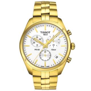 ΡΟΛΟΙ TISSOT  T1014173303100  TISSOT T-Sport PR 100 Chrono Gent Gold Stainless Steel Bracelet