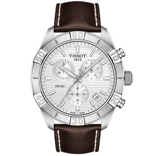 ΡΟΛΟΙ TISSOT T1016171603100 TISSOT PR 100 Sport Chronograph Brown Leather Strap