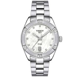 ΡΟΛΟΙ TISSOT  T1019101111600 TISSOT T-Classic PR 100 Sport Chic Diamonds Silver Stainless Steel Bracelet