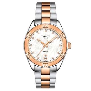 ΡΟΛΟΙ TISSOT T1019102211600  TISSOT PR100  Sport Lady TwoTone Stainless Steel Bracelet