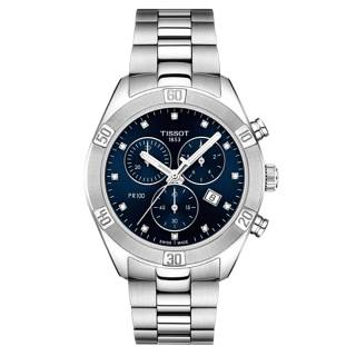 ΡΟΛΟΙ TISSOT  T1019171104600 TISSOT T-Classic PR 100 Sport Chic Diamonds Chronograph Silver Stainless Steel Bracelet