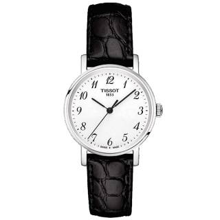 ΡΟΛΟΙ TISSOT T1092101603200 TISSOT T-Lady Everytime Lady Black Leather Strap