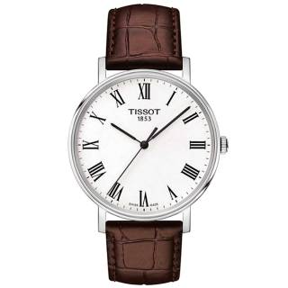 ΡΟΛΟΙ TISSOT T1094101603300  TISSOT T-Classic Everytime Brown Leather Strap